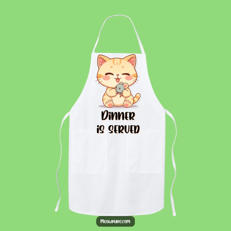 Funny Cat Winking Mouse Apron - Kitchen Mischief Gift!