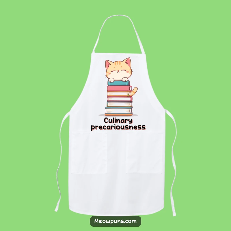 Funny Book Balancing Cat Apron: Cook, Read, and Laugh with This Hilarious Kitchen Apron