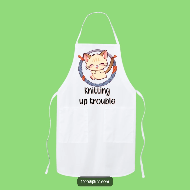 Funny Cat Chef Apron: Siamese Cat Yarn, Playful Kitchen Gift