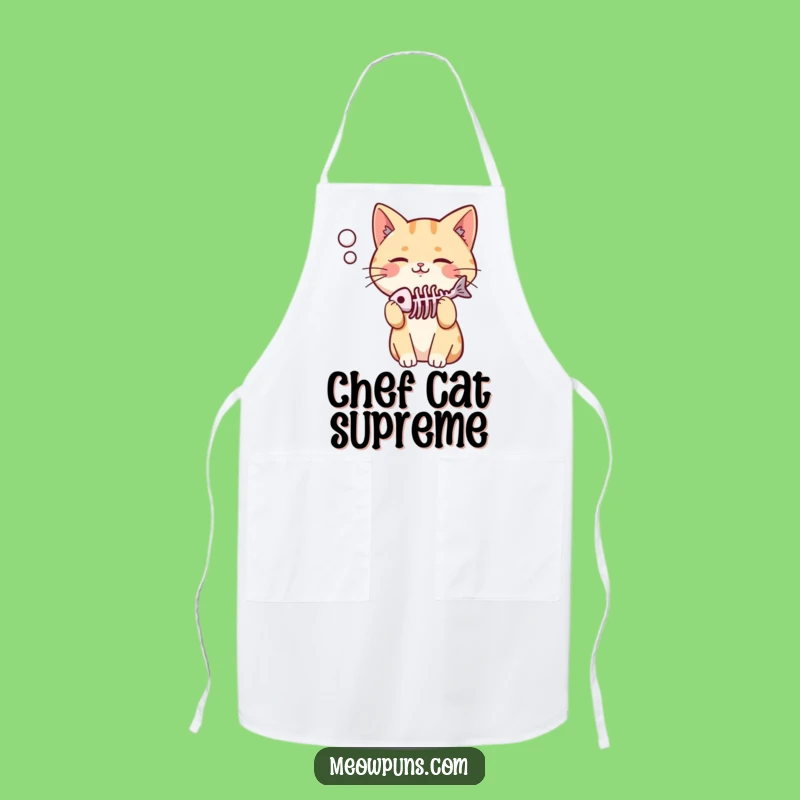 Funny Cat Fish Skeleton Apron: Cook with Feline Flair