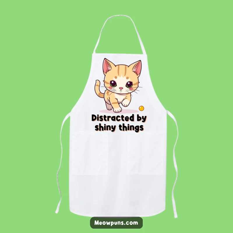 Funny Cat Laser Dot Apron - Kitchen Focus for Playful Cooks Gift