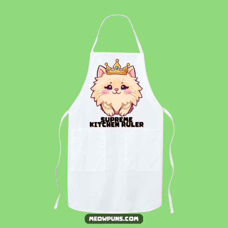 Funny Fluffy Cat King Apron Rule Your Kitchen in Style
