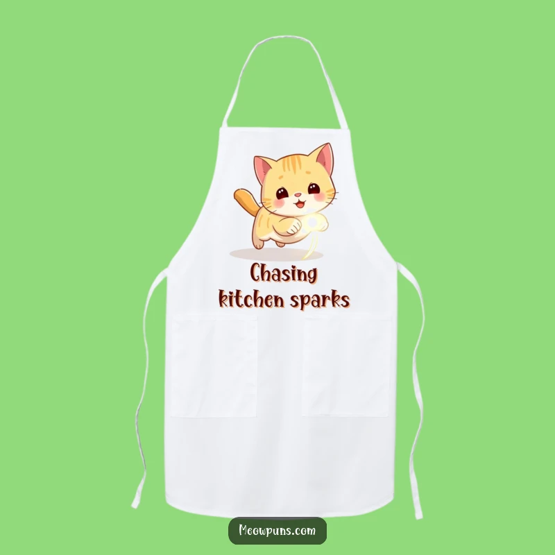 Funny Playful Cat Laser Dot Apron - Hilarious Kitchen Wear for Active Cooks