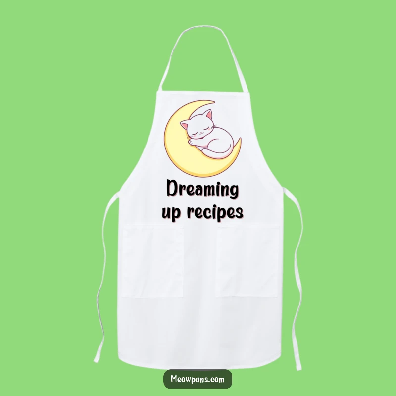 Funny Sleepy Cat Moon Apron: Cook with Calm and This Dreamy Feline!