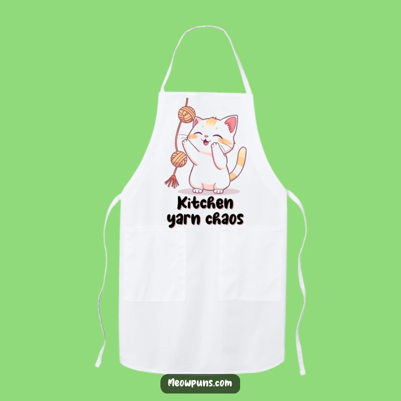 Funny Playful Cat Yarn Apron: Cook, Create, and Play with Feline Fun