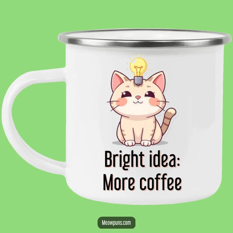 Funny Cat Lightbulb Camping Mug: Bright Ideas for Outdoor Adventures