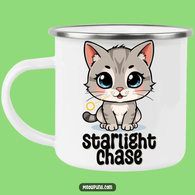 Funny Cat Laser Camping Mug: Sip with Style Amidst Hilarious Chase