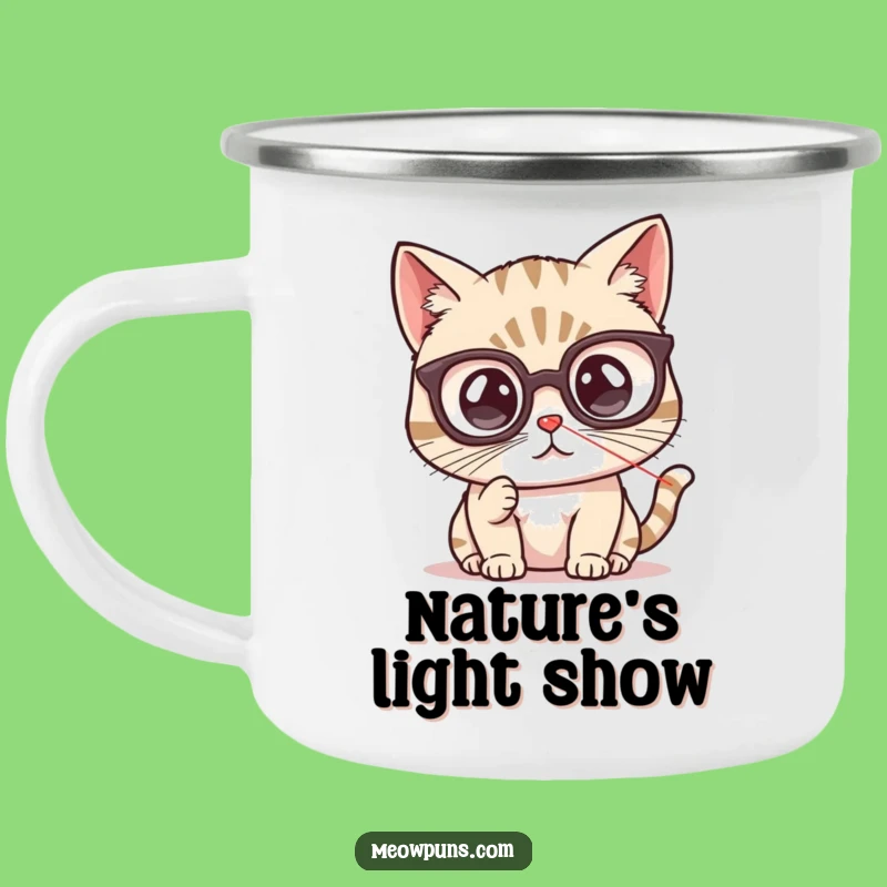 Funny Cat Spectacles Laser Pointer Camping Mug - Adventure Fuel!