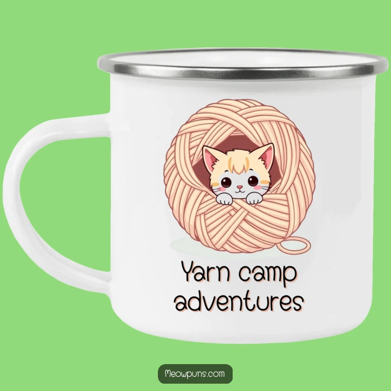 Funny Cat Yarn Camping Mug - Rugged Fun & Hilarious Pet Gift