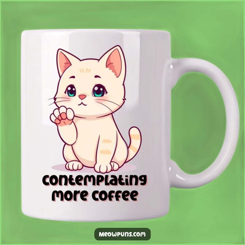 Funny Cat Thinking Pose Mug: Pondering Feline Wisdom for Coffee