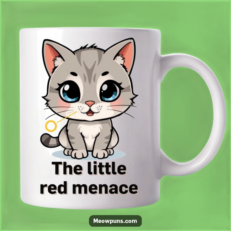 Funny Amazed Cat Laser Dot Mug: Hilarious Chase for Cat Lovers