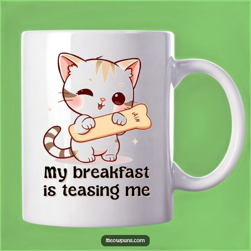 Funny Cat Fishbone Chase Mug - Hilarious Pet Gift for Cat Lovers