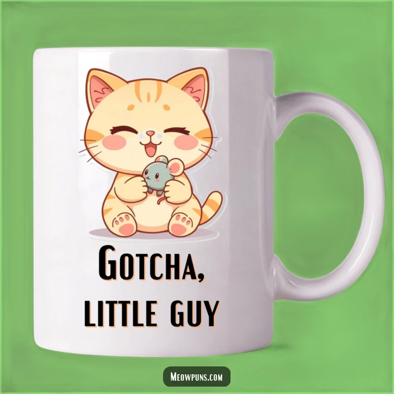 Funny Cat Winking Mouse Mug - Mischievous Feline Gift!