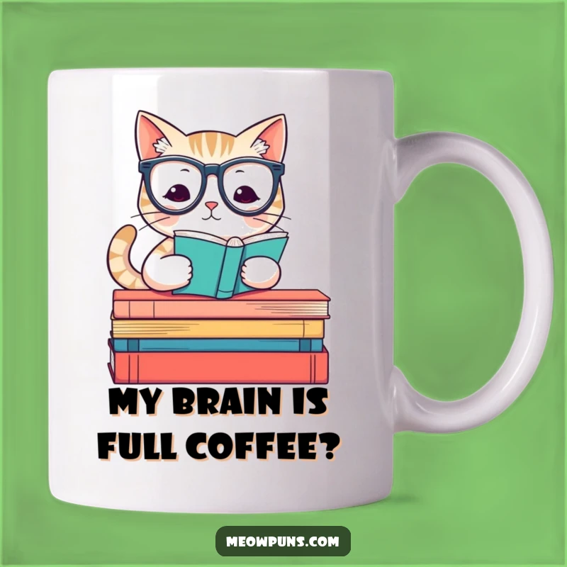 Funny Intellectual Cat Reading Glasses Mug - Perfect Gift for Book Lovers