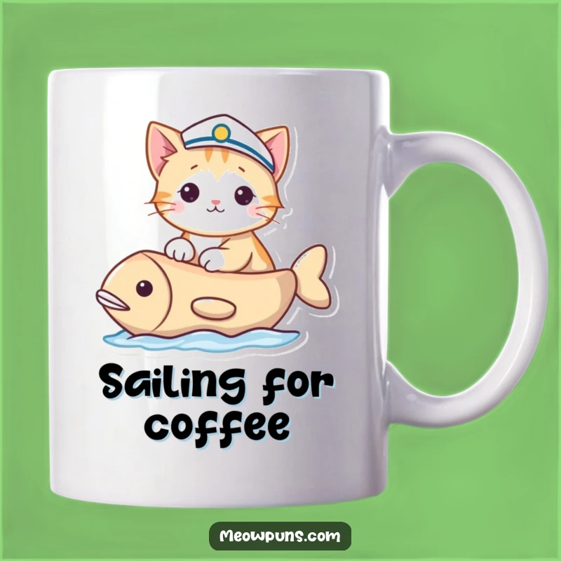 Funny Sailor Cat Mug: A Nautical Gift for Feline Admirers and Sea Lovers