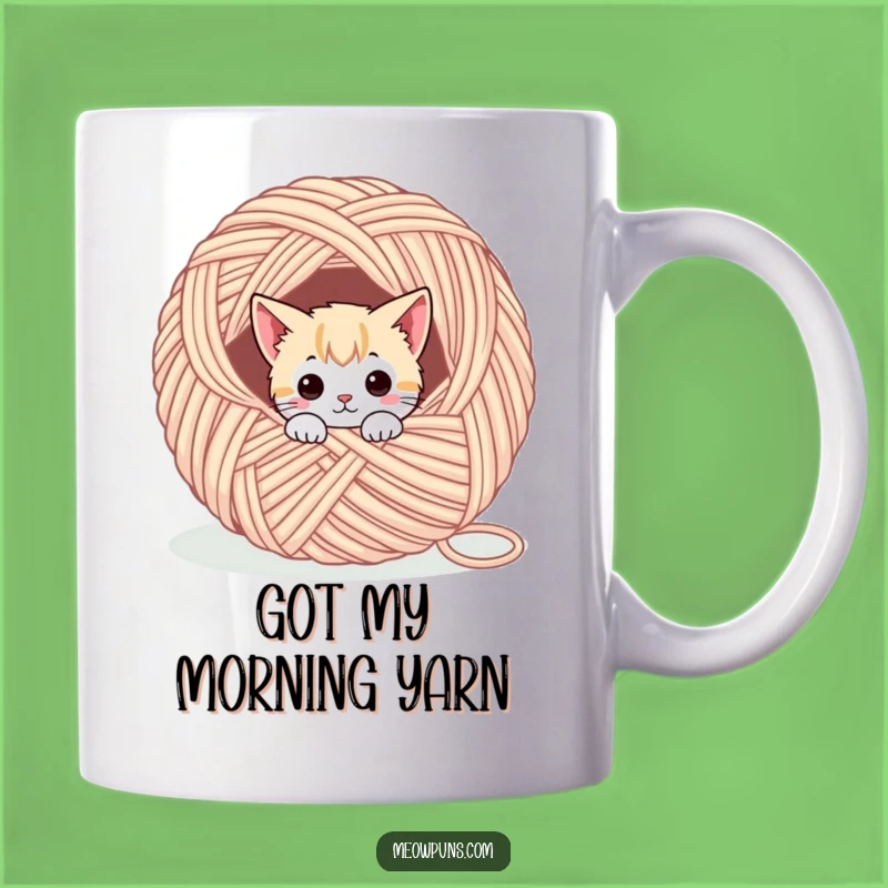 Funny Cat Yarn Mug - Adorable & Hilarious Pet Lover Gift Idea