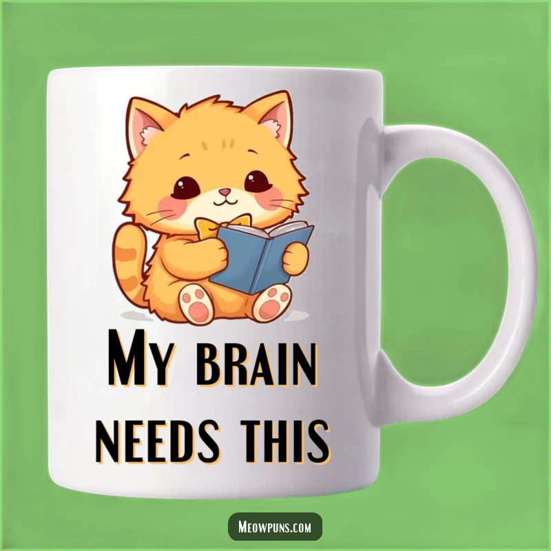 Funny Cat Bookworm Mug: Adorable Orange Cat Reading with Bowtie, Perfect Gift