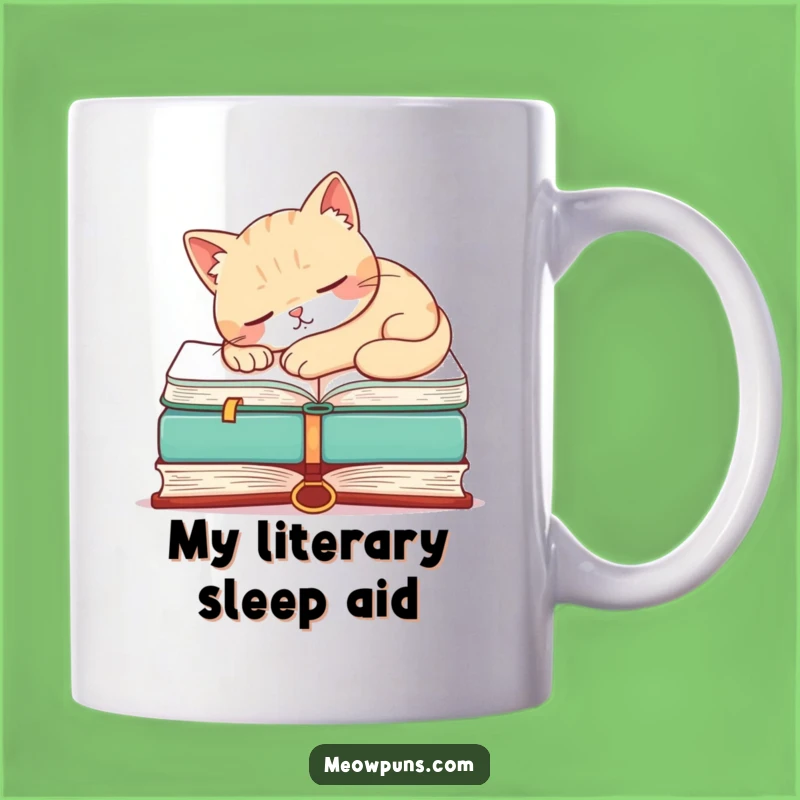 Funny Purring Cat Napping Book Mug - Perfect Hilarious Gift for Bookworms and Cat Lovers