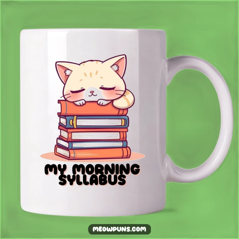 Funny Sleepy Cat Book Lover Mug - Perfect Gift for Readers Who Need a Nap
