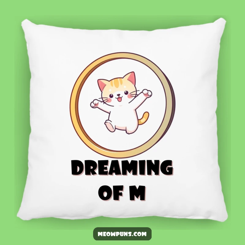 Funny Cat Acrobat Pillow: Cuddle Up with This Agile Feline and His 'M' Feat