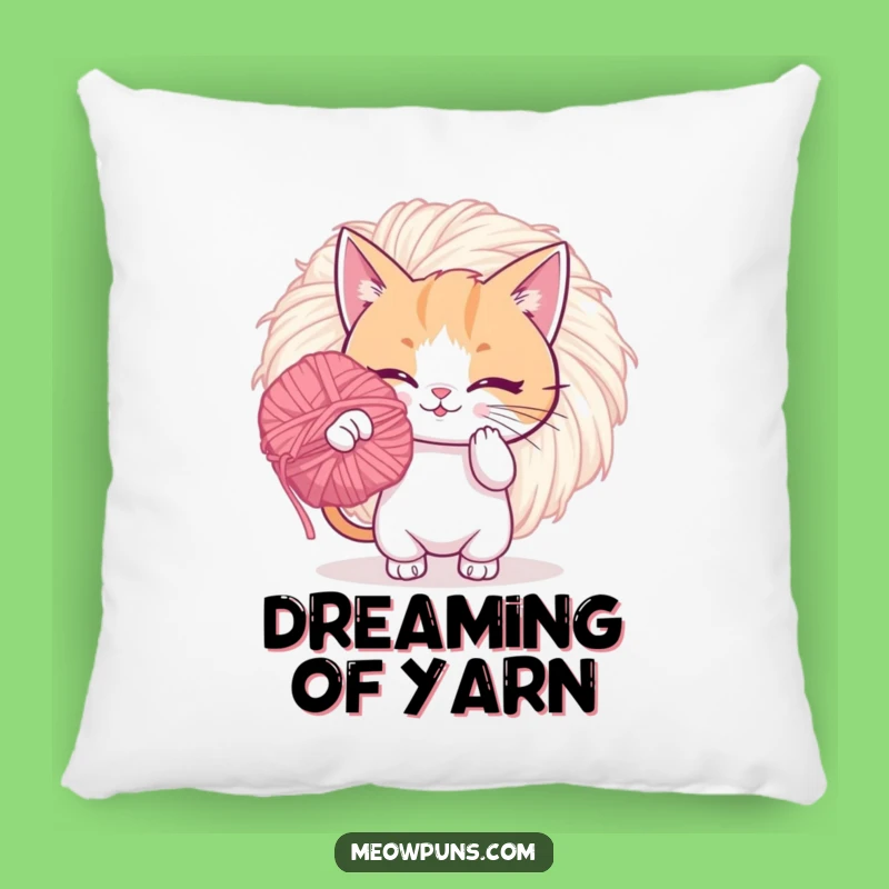 Funny Cat Yarn Pom Pillow: Snuggle Up with Playful Comfort!