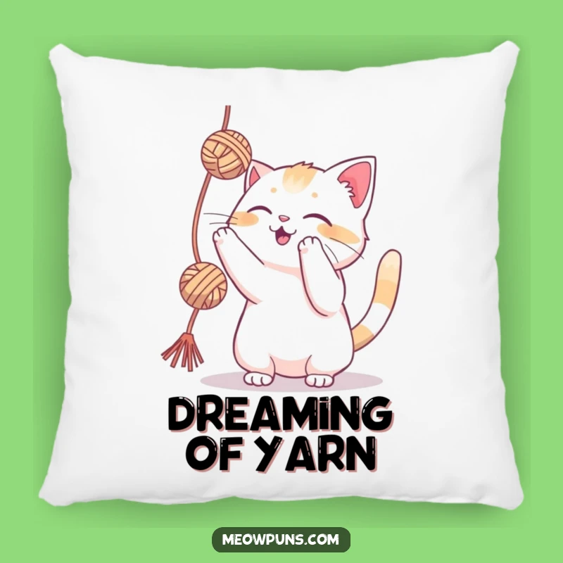 Funny Playful Cat Yarn Pillow: Add Cozy Feline Fun to Your Home