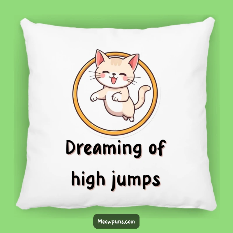 Funny Cat Hoop Jump Pillow: Soft Feline Acrobatics for a Comfy, Hilarious Accent