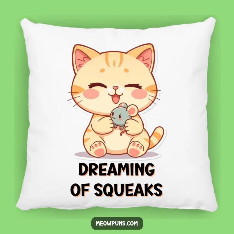 Funny Cat Winking Mouse Pillow - Cozy & Cheeky Comfort!