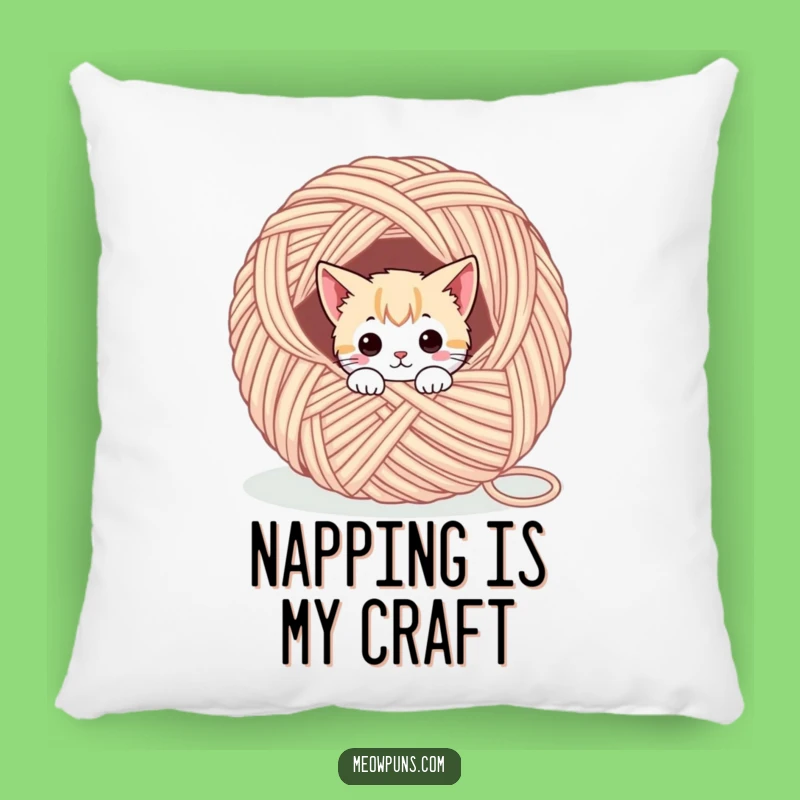 Funny Cat Yarn Pillow - Cozy Comfort & Hilarious Pet Accent