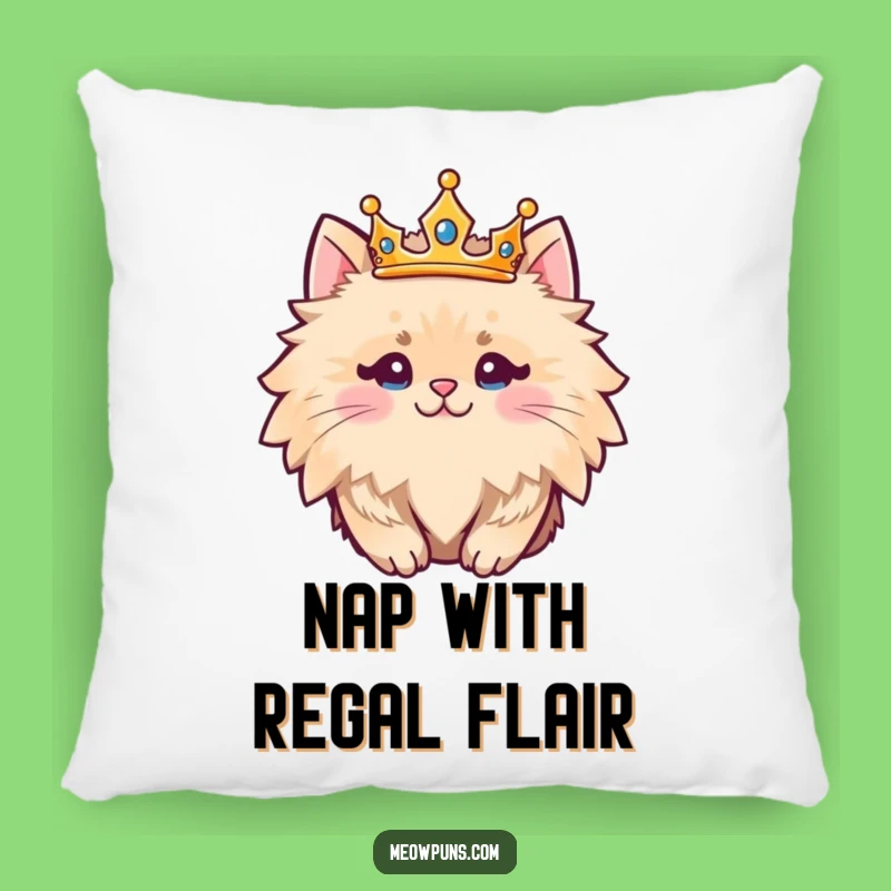 Funny Fluffy Cat King Pillow Cozy Comfort for Your Royal Highness
