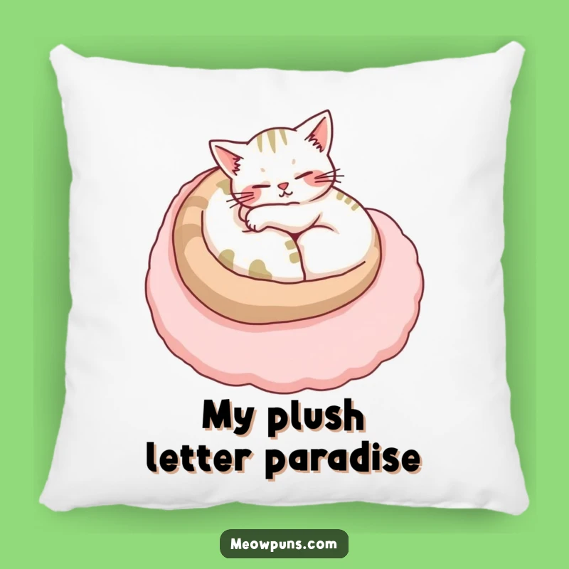 Funny Cozy Cat Letter Pillow: Soft Feline Comfort for a Comfy, Hilarious Accent