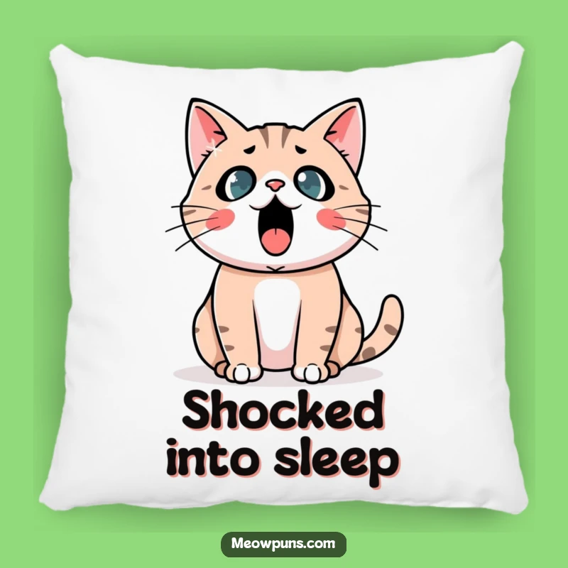 Funny Astonished Cat Pillow: Snuggle Up with This Shocked Feline Friend!