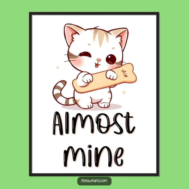 Funny Cat Fishbone Digital Art - Instant Downloadable Humor for Walls