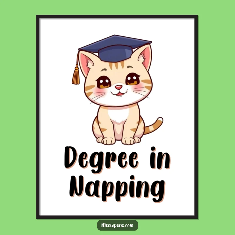 Funny Cat Graduation Digital Art: Instant Download of Celebratory Humor