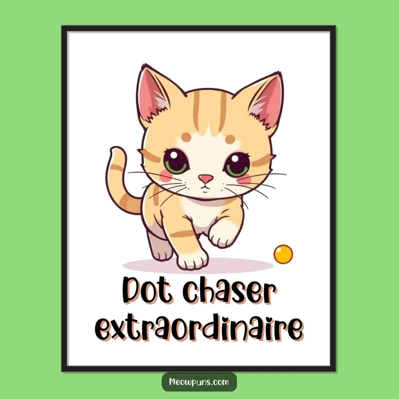 Funny Cat Laser Dot Digital Art - Printable Wall Decor for Hunters Gift