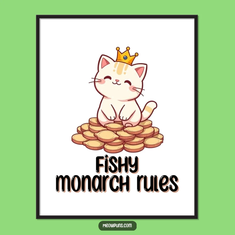 Funny Royal Cat Digital Art Print: Instant Regal Charm for Your Walls