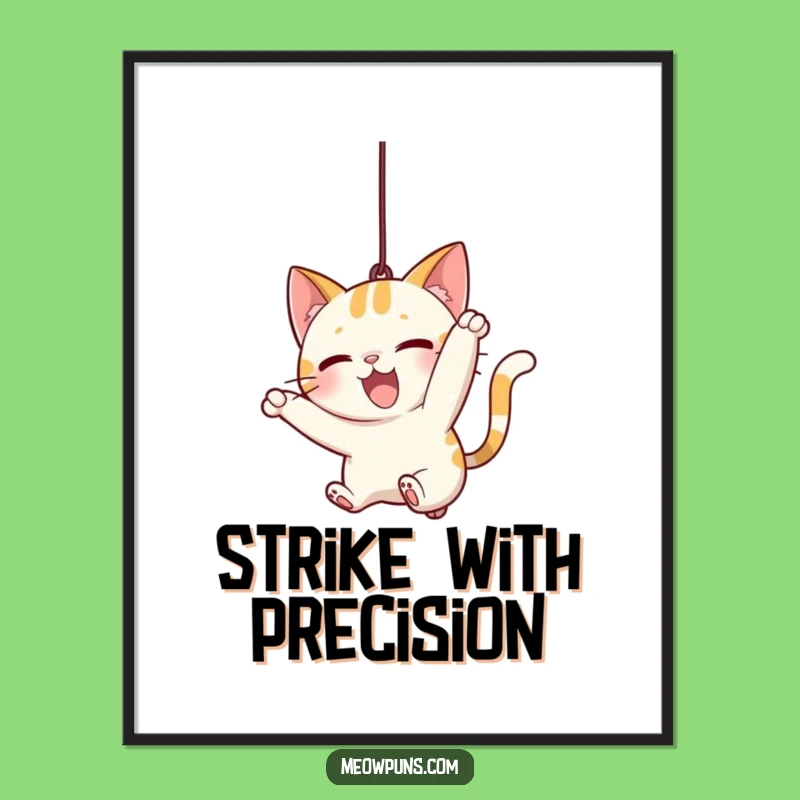 Funny Cat Pounce Digital Art: Playful Kitty Printable, Exciting Wall Decor Funny Gift