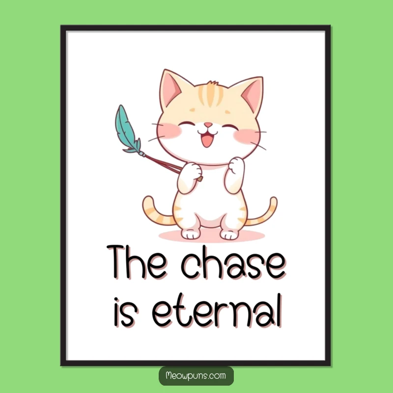 Funny Cat Feather Wand Digital Art: Playful Charm for Your Walls