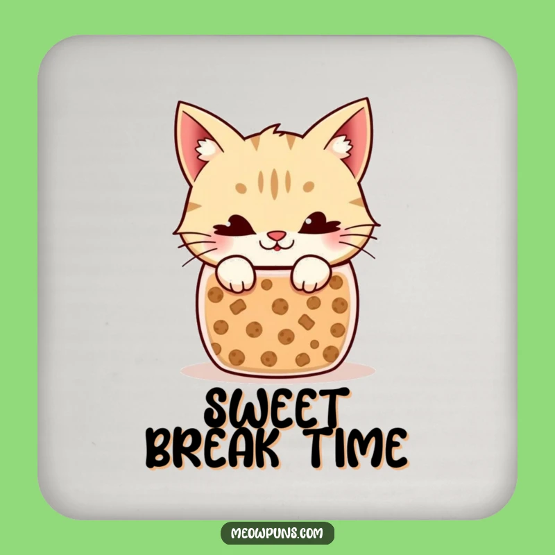 Funny Cat Cookie Jar Drink Coaster: Protect Surfaces with Sweet Style!