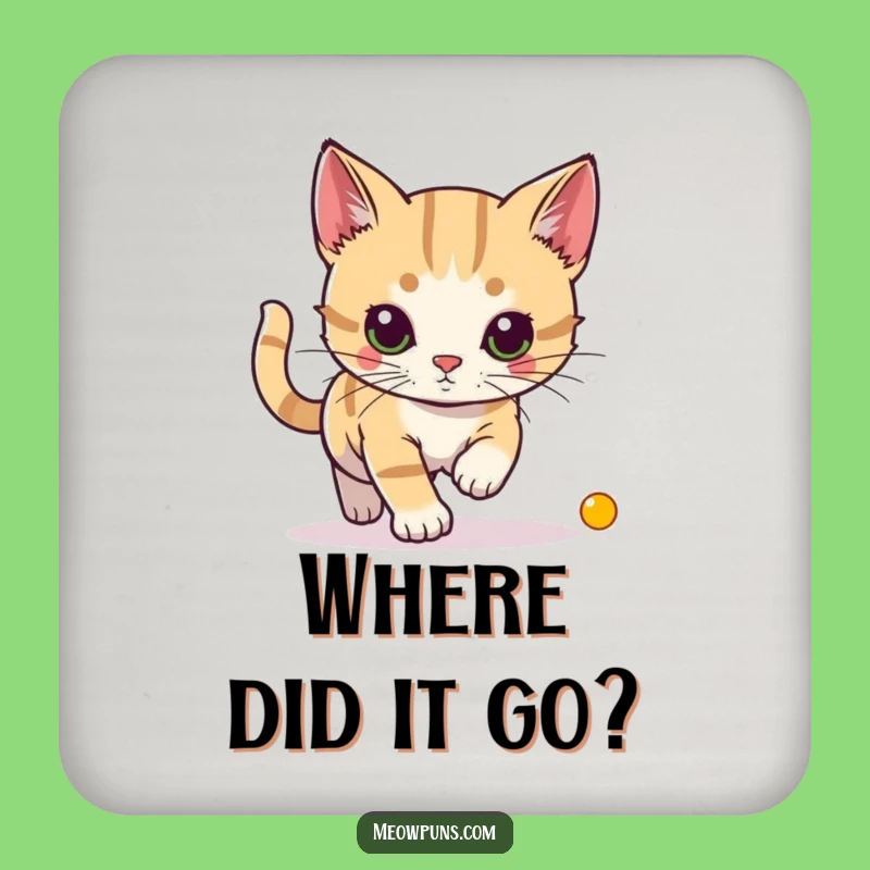 Funny Cat Laser Dot Coaster - Protect Surfaces with Feline Focus