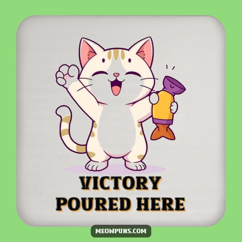 Funny Cat Toy Victor Coaster - Protect Surfaces with Pride!