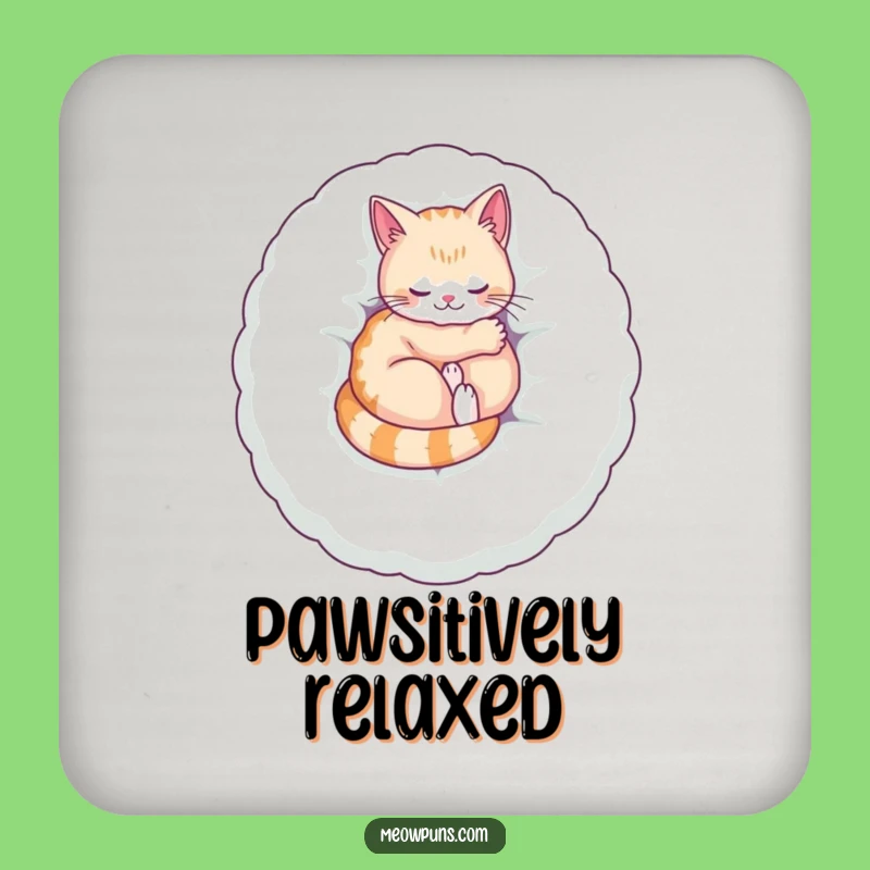 Funny Cozy Cat Coaster: Protect Surfaces with Feline Comfort's Seal