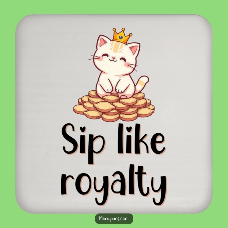 Funny Royal Cat Coaster: Protect Your Surfaces with Feline Majesty's Seal