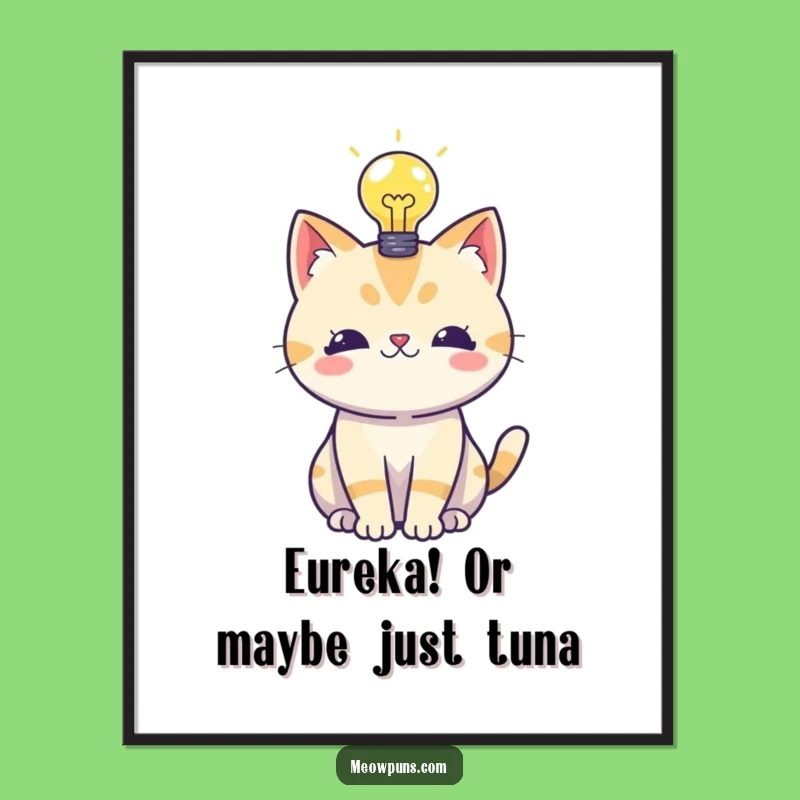 Funny Cat Lightbulb Poster - Inspire Your Space with Genius Art