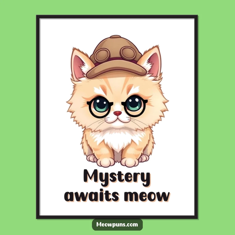 Funny Cat Detective Poster: Add Whimsy and Intrigue to Your Walls with This Art