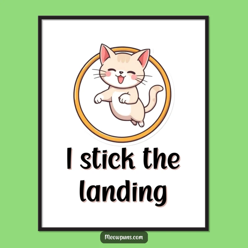 Funny Cat Hoop Jump Poster: Vibrant Feline Acrobatics to Decorate Your Funny Space