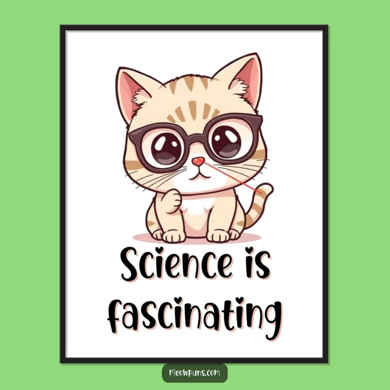 Funny Cat Spectacles Laser Pointer Poster - Quirky Wall Art Gift!