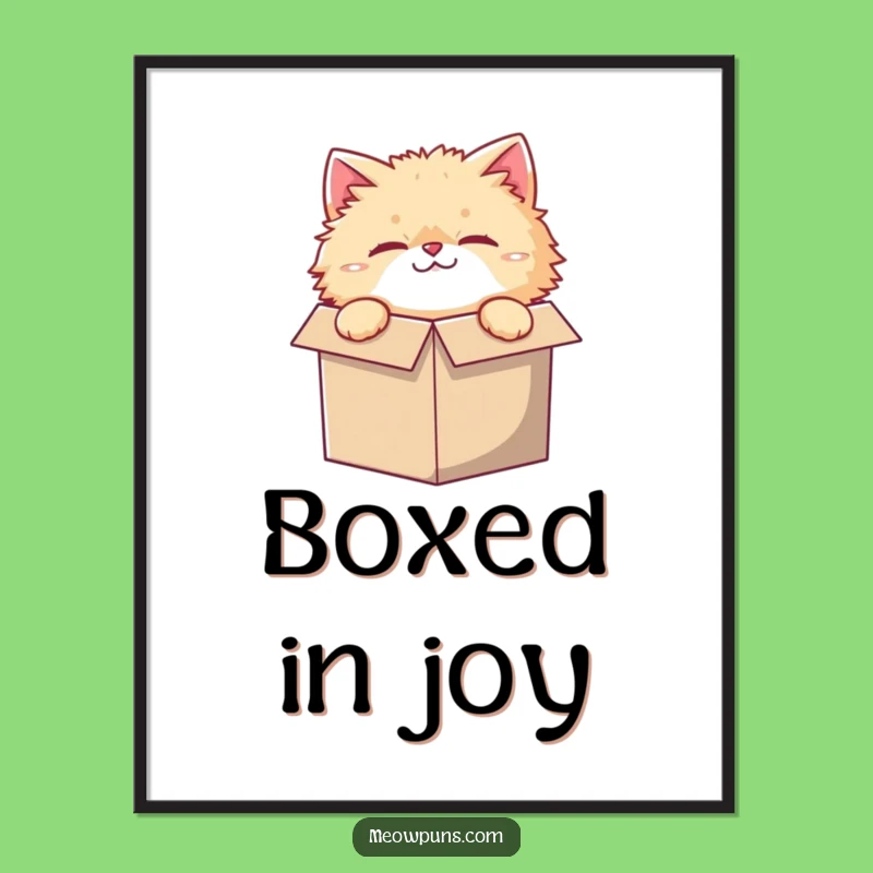 Funny Small Box Cat Poster: Whimsical Wall Art for Cat Lover's Walls