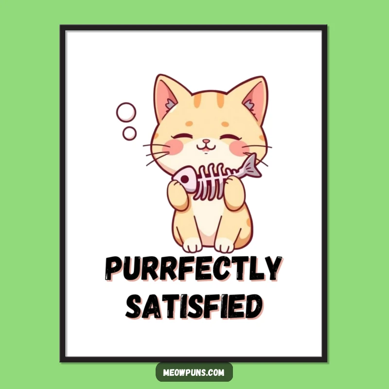 Funny Cat Fish Skeleton Poster: Decorate with Feline Wit