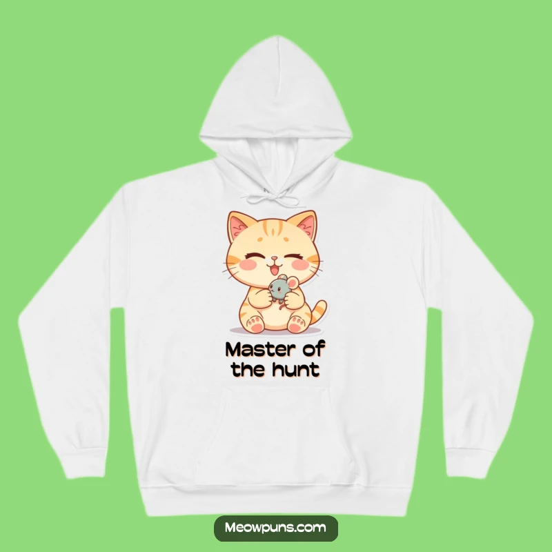 Funny Cat Winking Mouse Hoodie - Cozy Mischief Maker!